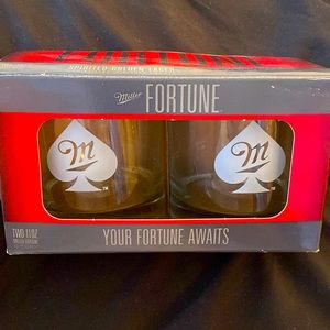 2014 VINTAGE MILLER FORTUNE TWO 11OZ ROCKS GLASSES